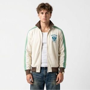 MACHINE by Machine Clothing Archive Y2K Track Jacket Euro Streetwear Cream Brown